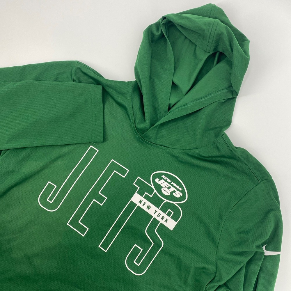 New York Jets Hoodie Mens Large Green Nike Dri FIT NFL Tee Sportswear Tailgate
